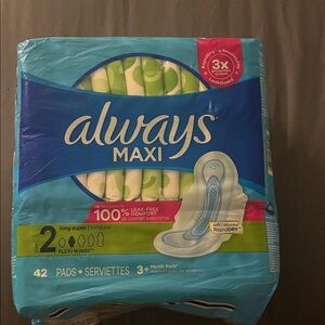 Always Maxi Pads with Blue and Green Accents
